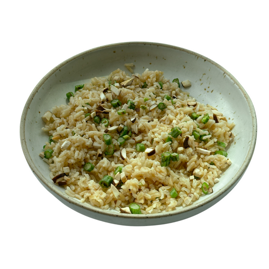Brown Hainanese Rice with Long Beans & Mushroom