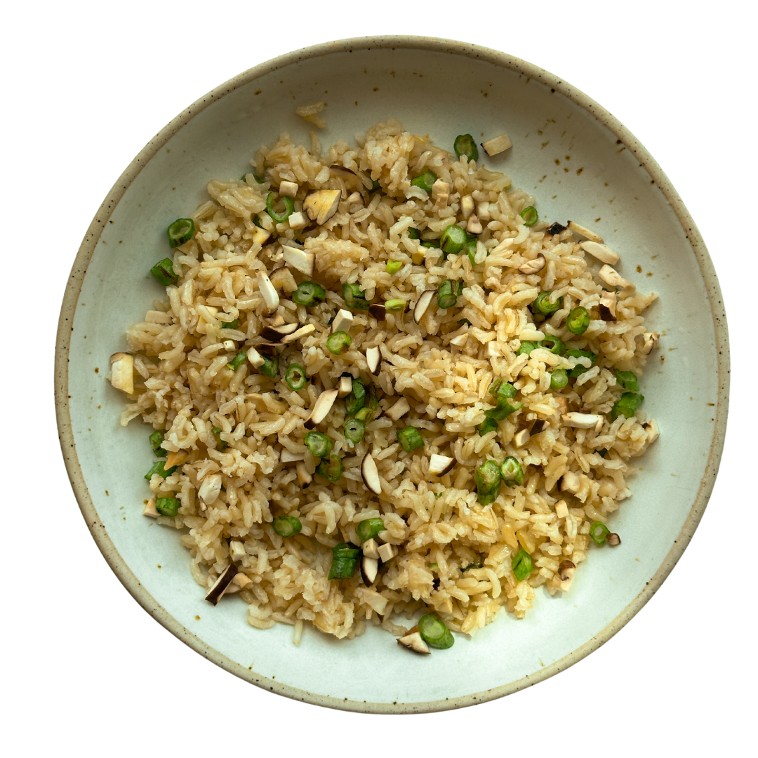 Brown Hainanese Rice with Long Beans & Mushroom – Homeals My